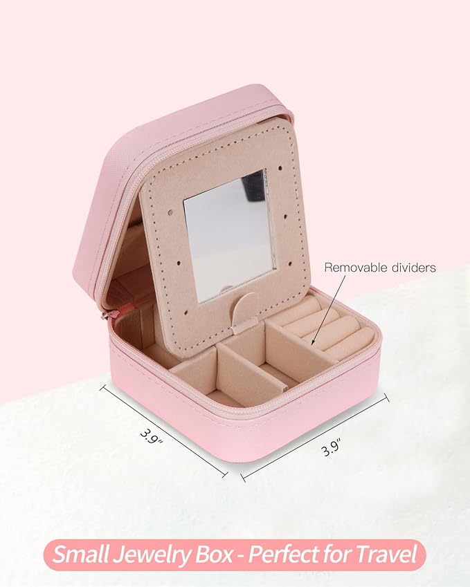 Jewelry Case - Fashion Jewelry Box | Customized Mother's Day Gift, Birthday Gift for Mom | Pink,C