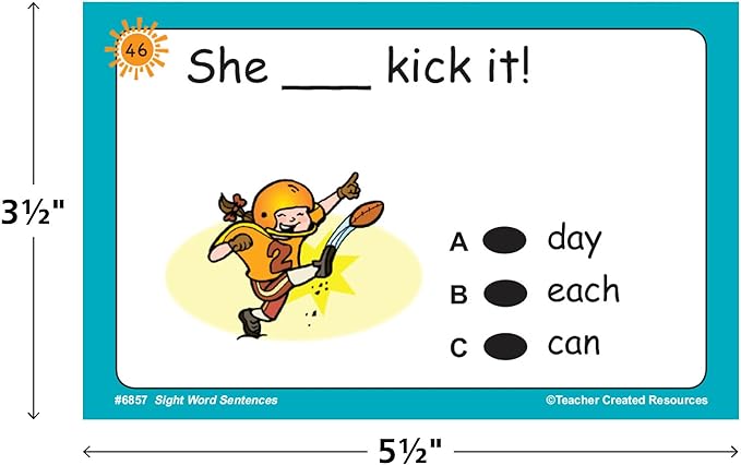 Teacher Created Resources Power Pen Learning Cards, Sight Word Sentences (6857), Medium, Multicolor