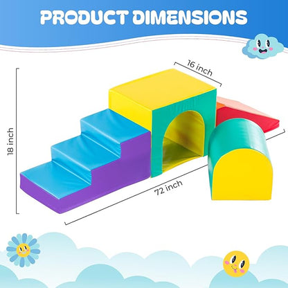 New Bounce Toddler Climbing Toys - Soft Play Set for Kids - Foam Climbing Blocks - Safe Soft Gym Equipment - Great for All Ages