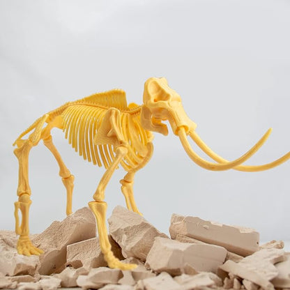 Science4you - Mammoth Fossil Digging Kit for Kids +6 Years - Excavate and Assemble 17 Mammoth Fossils - Ideal Dinosaur Excavation Kit Toy, Archeology and Paleontology Sets for Kids Age 6+