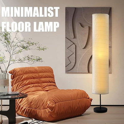 Paper Floor Lamp Floor Lamps Paper and Chrome Standing Lamp Room Decoration Festival Lantern Light Bedroom Dresser Living Kids Room College Dorm Coffee (White, 45.67"x8.66"x8.66")