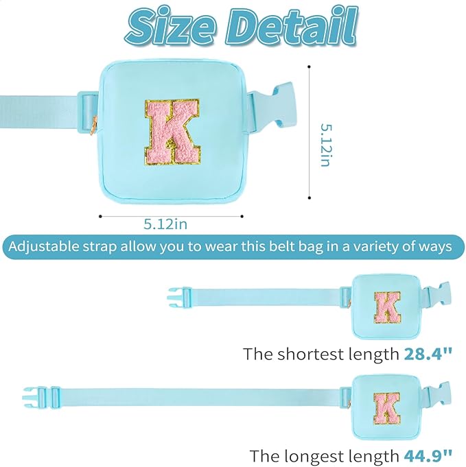 Girl Stuff - Teen Girl Gifts, Trendy Mini Crossbody Bag - Cute Fanny Pack for Kids & Women, Blue
