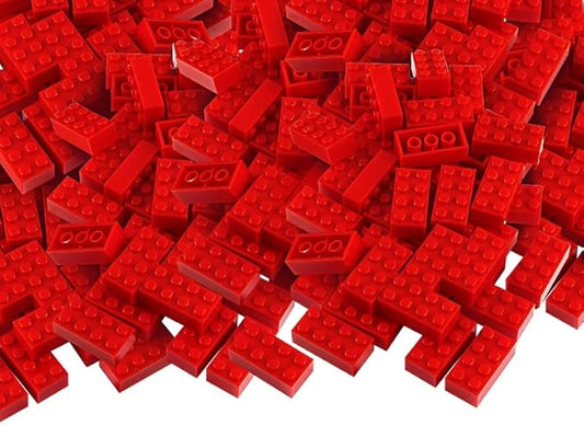 Feleph 100pcs 2x4 Bricks Red Parts Pieces Building Blocks Classic Creative Play Set Toy Accessories Compatible with 3001 Major Brick Brands