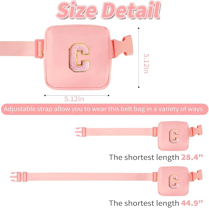 Customized Birthday Gifts for 2 3 4 5 6 7 8 9 10 11 Year Old Girls - Mini Fanny Pack Cute Crossbody Bag Trendy Stuff,Graduation Gifts for Girls Teens Kids Daughter Sister Her - Peach,C