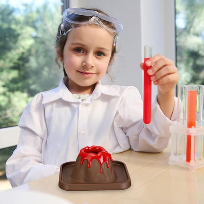 SAFIGLE 25Pcs Volcanic Model School Figure Model Experiment for Volcano Science Kit Volcano Eruption Toy DIY Demonstration Props DIY Experiment Educational Toy Stem Activity for Ages 4 to 6 Group