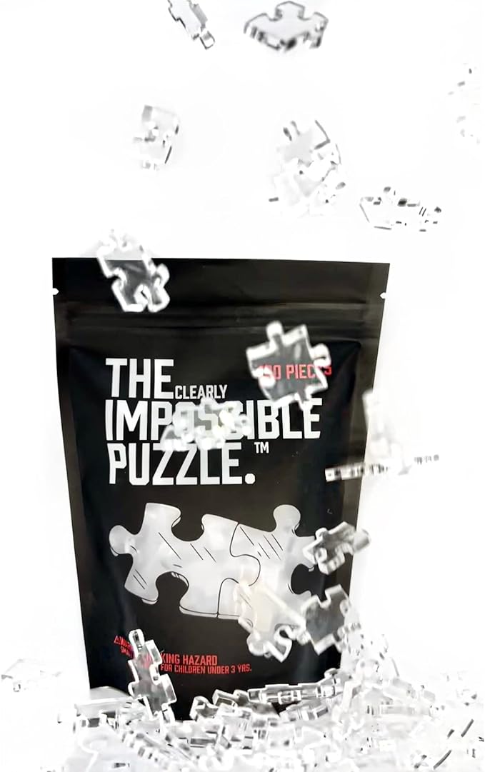The Clearly Impossible Puzzle 500 Pieces Hard Puzzle for Adults (Acrylic, Jigsaw, 18.75x11 inches, 1 Pound, Made in USA)