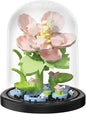 Hibiscus Legend Home Bouquets Dust Cover Set Building Toy Creative Assembly Bonsai Tree, Ideal for Valentine's Anniversaries Birthday