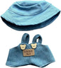 17cm Doll Clothes Set(No Doll), Hat & Overalls Set for 17cm Labubu Suit, Cute Cloth for Dress up Unique Style Dolls Outfit Stylish Clothes for Labubu (Bear Button Denim)