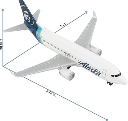 Daron Toy Airplane – Alaska Airlines – Die-Cast Metal Model Airplane Toy with Plastic Parts for Kids Ages 3+