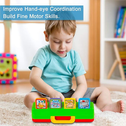 YEEBAY Interactive Pop Up Animals Toy with Music, Animal Sound, Activity Toys for Ages 9-12 - 18 Months &1 Year Old Kids, Babies, Toddlers, Boys & Girls