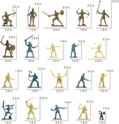 Mostop Medieval Castle Knight Toy Soldier Figures Army Men Toys, The Medieval Times Middle Ages Castle Building Toy Piracy Knight Action Figurines with with 20 Piracies, 12 Soldiers, 200 Mini Army Men