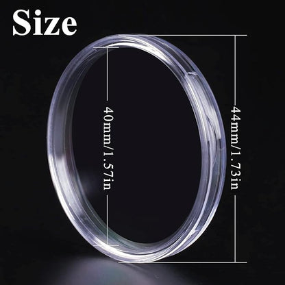Utron 180P Clear Plastic Coin Capsules, Dollar Coin Holder, 40mm Silver Coin Storage for Collectors, Morgan Silver Dollar Coin Holders with Adjustable Gasket (17/20/25/27/30/33/38/40mm)