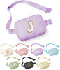 YOOLIFE Purple Initial Crossbody Belt Bag for Women - Friendship Birthday Gift for Friends J