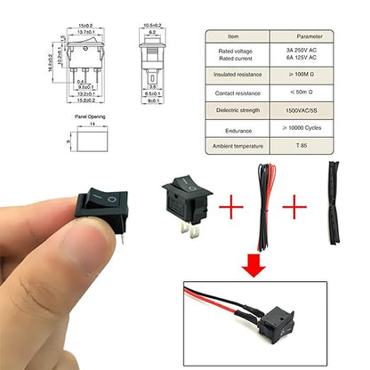 EUDAX 6 Set Small DC motor Mini Electric Hobby Motors 1.5V-3V 24000RPM with 2x1.5V AA Battery Holder Case,Motor Bracket,Rocker Switch and 12Pcs 25cm Electronic wire for DIY toys