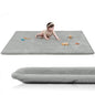 Baby Play Mat for Floor,Extra Large 79"×118" Playroom Mat,Thicker Memory Foam Classroom Mats for Toddler,Infant,Kids,Water Repellent Ultra Soft Coral Velvet,Non-Slip Backing Safe for Crawling(Light Grey)