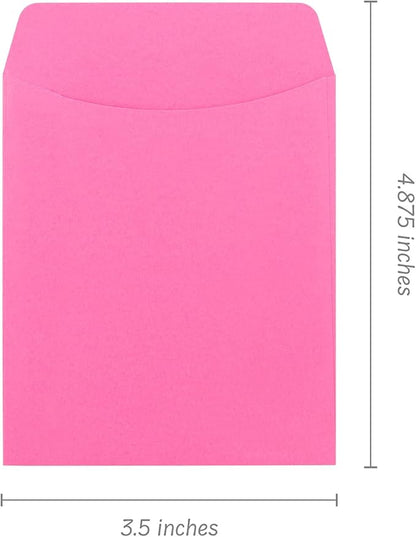 Hygloss 30 Library Card Pockets 3.5x5 Inch - Non-Adhesive Pocket Envelopes - 10 Assorted Colors - Classroom Envelope Pockets - Ideal for Organizing - Colorful Small Library Book Pocket