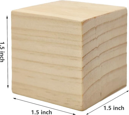 50 PCS 1.5 Inch Smoothed Wooden Cubes,Unfinished Wood Blocks for Crafts,Wood Square Blocks for Crafts,Shower Blocks to Decorate.