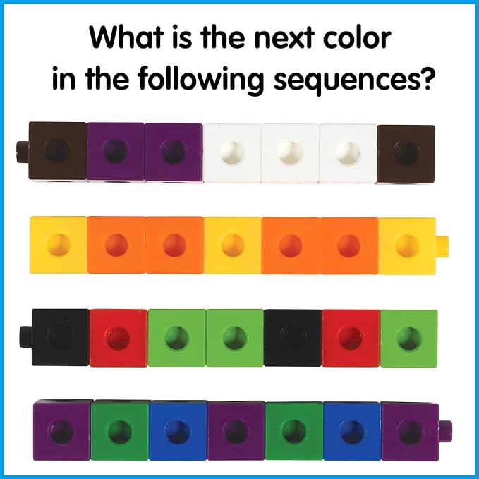 edxeducation Linking Cubes | Set of 100 | Counting Cubes | Color Sorting Toys | Math Manipulatives for Preschoolers, Pre K