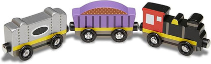 Melissa & Doug Wooden Magnetic Train Cars - 8 Piece Educational and Skill-Building Wooden Toy for Boys and Girls