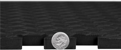 IncStores 1/2 Inch Thick Diamond Soft Foam Flooring Tiles | High-Density Interlocking Foam Tiles for Rugged Style in Your Home Gym, Playroom, and More | Black, 64 Tiles