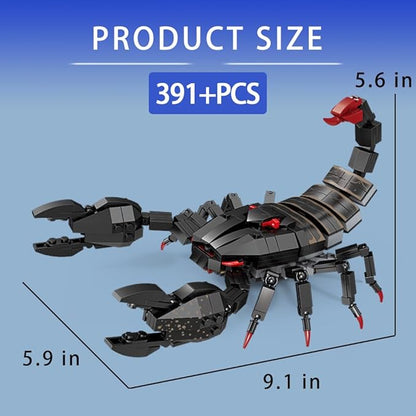 Insects Scorpion Building Set (391pcs) Kit Set Bugs Animals Bricks Action Figure Collection STEM Display Model Gift Toy for Boys and Girls Kids Adults Christmas Birthday Age for 8 9 10 11 12 13 14