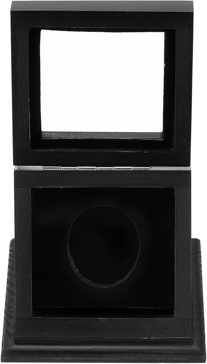PATIKIL Coin Display Case, 1 Slot Coin Presentation Display Box Coin Box Coin Case with Coin Holder Fit 38-44.5mm Coin for Silver Dollar Collectors, Black