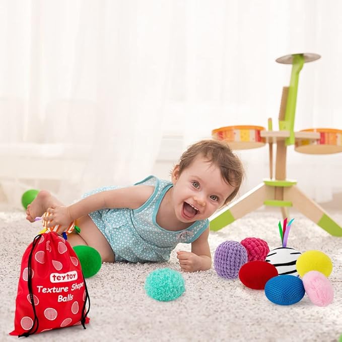 Baby Sensory Texture Ball Toy Set,10Pcs Montessori Toys for Babies 6-12 Months,Develop Fine Motor & Sensory Play for Newborns’ Early Learning,Fidget Stress Toys for Autism/Anxiety Relief.
