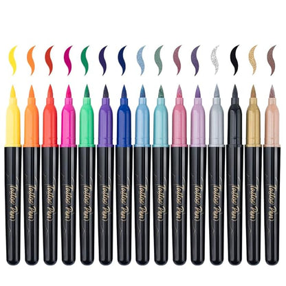 Transon 15 colors Face Painting Marker for Halloween and Makeup Parties Temporary tattoo Painting Body Painting with Brush Tip Including Stencil Stickers