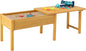 BIRASIL Wooden Kids Sensory Tables with Folding Lid, Activity Table for Children, Elevated Play Tables with Storage for Indoor Outdoor, Yellow