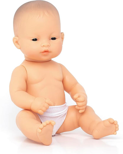 Miniland Doll 12 5/8'' Asian Boy (Polybag) - Made in Spain, Anatomically Correct, Quality, Inclusion