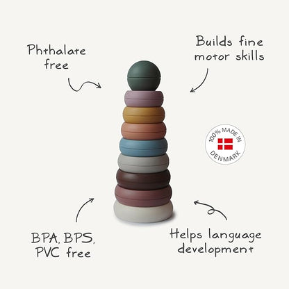 mushie Stacking Rings Toy | Made in Denmark (Rustic)