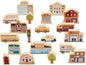 Kaplan Early Learning Community Block Set - 20 Pieces, Wooden Town Building Blocks for Dramatic Play and Storytelling, Includes School, Hospital, Bakery, Vehicles, and More for Toddlers, Ages 2+