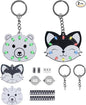 2 PCS Soldering Learning Kit, ICSTATION Fox and Bear Keychain Soldering Project with SMD LED Flashing Lights Cute Halloween Present Soldering Practice Kit for Diyers Student Teaching and Learning