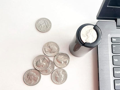 Coin Holder Tube - Holds 40+ Coins for Quarters and Dollar Bills - Premium Black Plastic Coin Boxes - Billiard Accessory Dispenser