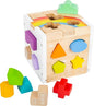 Wooden Rainbow Shape Sorter Cube – Sorting Toy with 13 Geometric Shapes & Removable Lid – Educational Game for Dexterity & Fine Motor Skills – Teaches Counting, Shapes and Colors – Ages 12+ Months