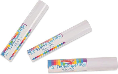 Melissa & Doug Tabletop Easel Paper Roll (12 inches x 75 feet), 3-Pack