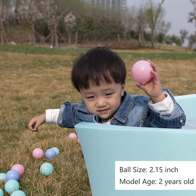 MoonxHome Ball Pit Balls for Toddlers, BPA Free Crush Proof Plastic Toy Balls for Ball Pit, Children's Pool Water Toys, Macaron Ocean Balls for Play Tent 2.15 Inch Pack of 100…