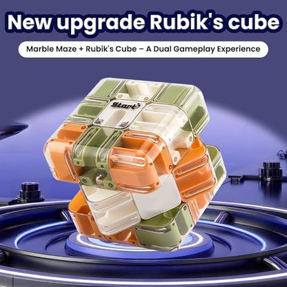 2pcs Large Labyrinth 3D Puzzle Maze Cube,Engaging Brain Teaser Toy,3D Magic Cube Maze Ball Puzzle for Stress Relief & Logic Development (Orange)