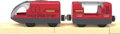 Toy Train Set Remote Control Locomotive Trains, Motorized Train for Wooden Track, Electric Train and Tunnel with Sound & Lighting Effect, Magnetic Trains Compatible with Thomas, Brio, Chuggington