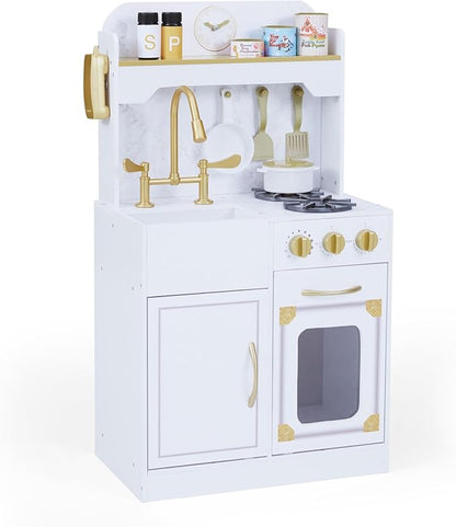 Teamson Kids Versailles Classic Kids Wooden Play Kitchen, White