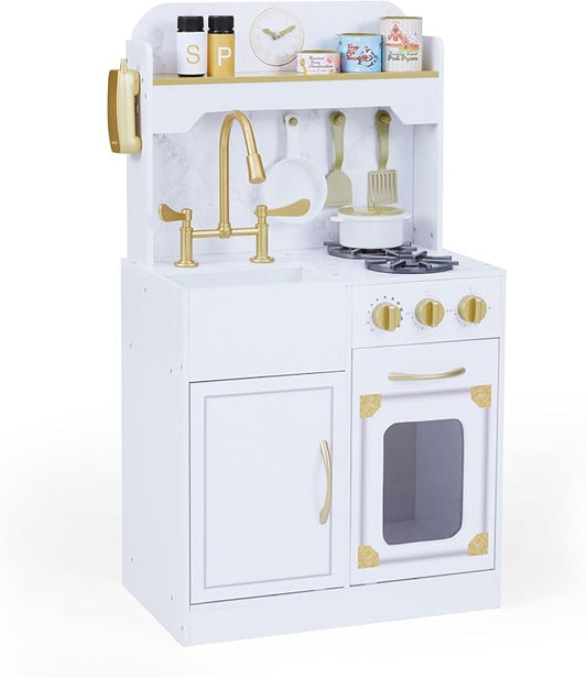 Teamson Kids Versailles Classic Kids Wooden Play Kitchen, White