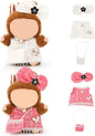 (2 Set) XMBYGY Doll Clothes for Labubu(for 17/15cm Standing/Sitting Doll)(NO Doll) - Accessories Clothes Dress up for Dolls Outfit Included Figures Clothing and Hat for Girl Woman (LB52+LB50)