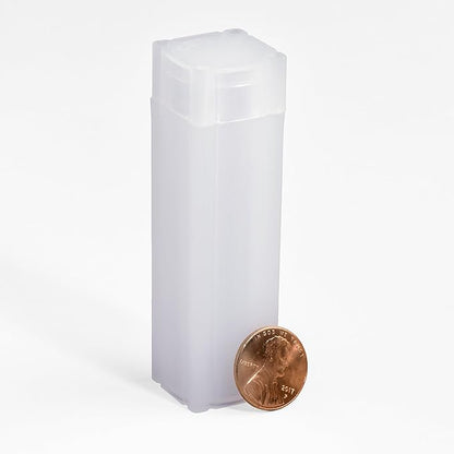 LIGHTHOUSE - Square Coin Tubes - Convenient Push Top, Virtually Unbreakable, Acid Free and Archival Quality - Coin Tubes for US Penny, 10 Pack