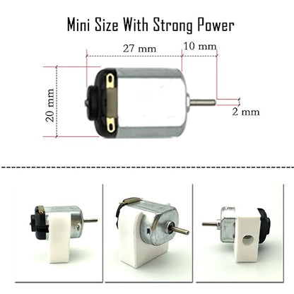 EUDAX 6 Set Small DC motor Mini Electric Hobby Motors 1.5V-3V 24000RPM with 2x1.5V AA Battery Holder Case,Motor Bracket,Rocker Switch and 12Pcs 25cm Electronic wire for DIY toys