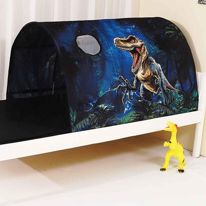 Kids Bed Tent Twin Beds - Zoos and Cars Wonder Play Tents Boys Girls Ventilated Indoor Play Tent Children Promotes Independent Play, Stimulates Imagination Set-Up Playhouse (Dinosaur)