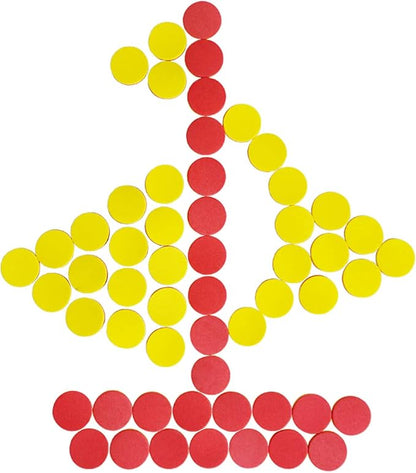 DNB 2-Color Foam Counters - 1 Inch Red-Yellow Double-Sided Math Counters, Early Learning Counting Chips, 1000 Pieces