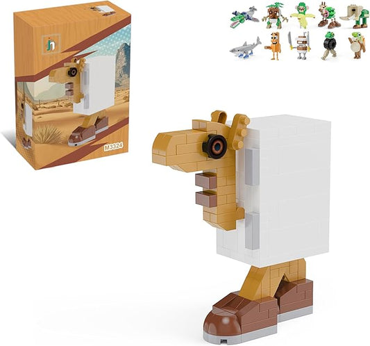 Italian Brainrot Action Figure Building Kit, Brainrot Toys, Creative STEM Construction Blocks, Collectible Desk Decor Gift for Adults & Teens 14+(FRICP Camello Camello BUFFOFAREDELLO)
