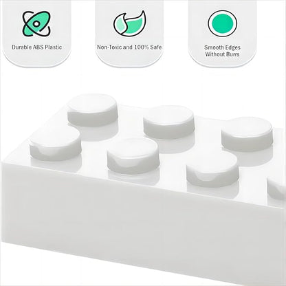 Classic Building Bricks 2x4, Compatible with Lego Parts and Pieces 3001, 110 Piece Bulk Building Block, Creative Building Block for Age 6+ Boys Girls and Bulk Enthusiast (White)