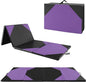 Giantex 4'x10'x 2" Gymnastics Mat, 4-Panel Folding Aerobics Exercise Mat w/Hook & Loop Fastener, Carrying Handle, Portable Tumbling Mat for Stretching Yoga Cheerleading Martial Arts