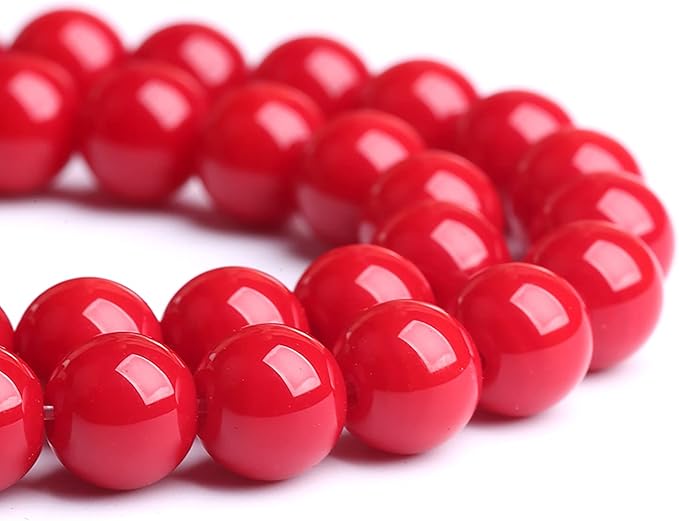 75PCS 10MM Red Glass Round Spacer Loose Beads for Jewelry Making DIY Bracelet Necklace